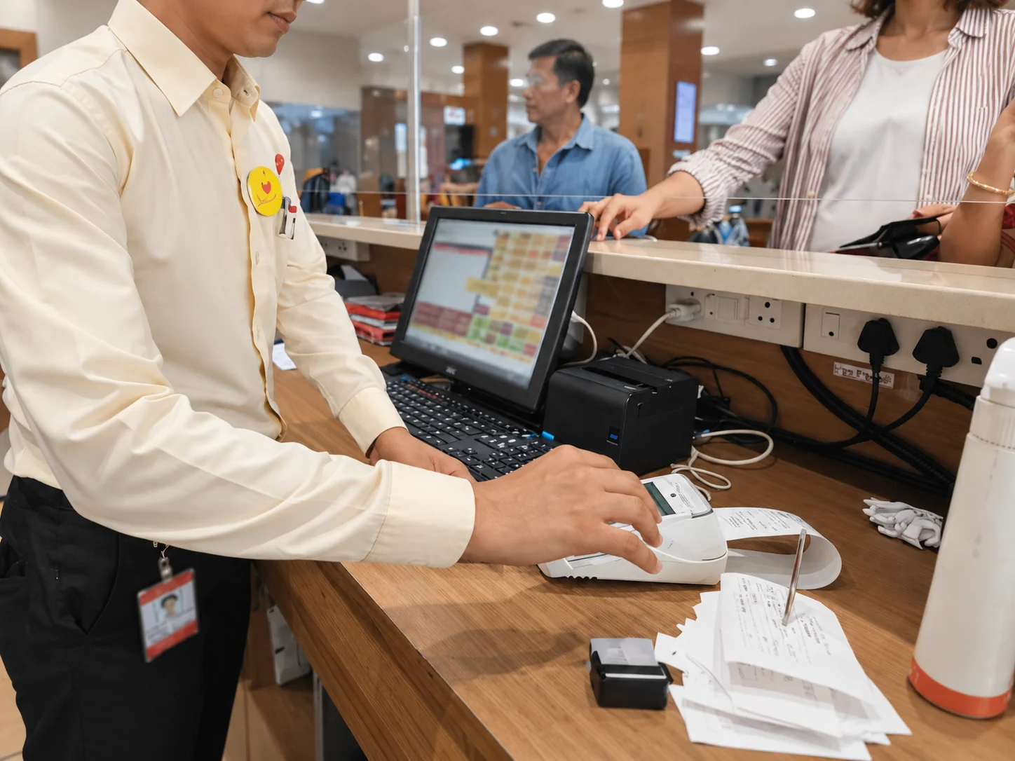 Live billing at a store counter